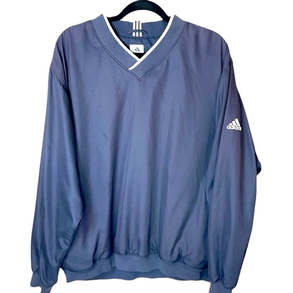 adidas Other - Adidas Golf Windbreaker Pullover XL Blue V Neck Lightweight Jacket